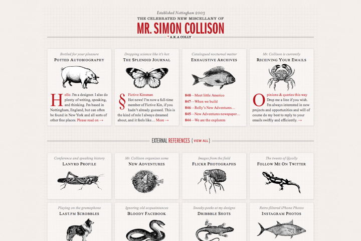 Simon Collison website preview